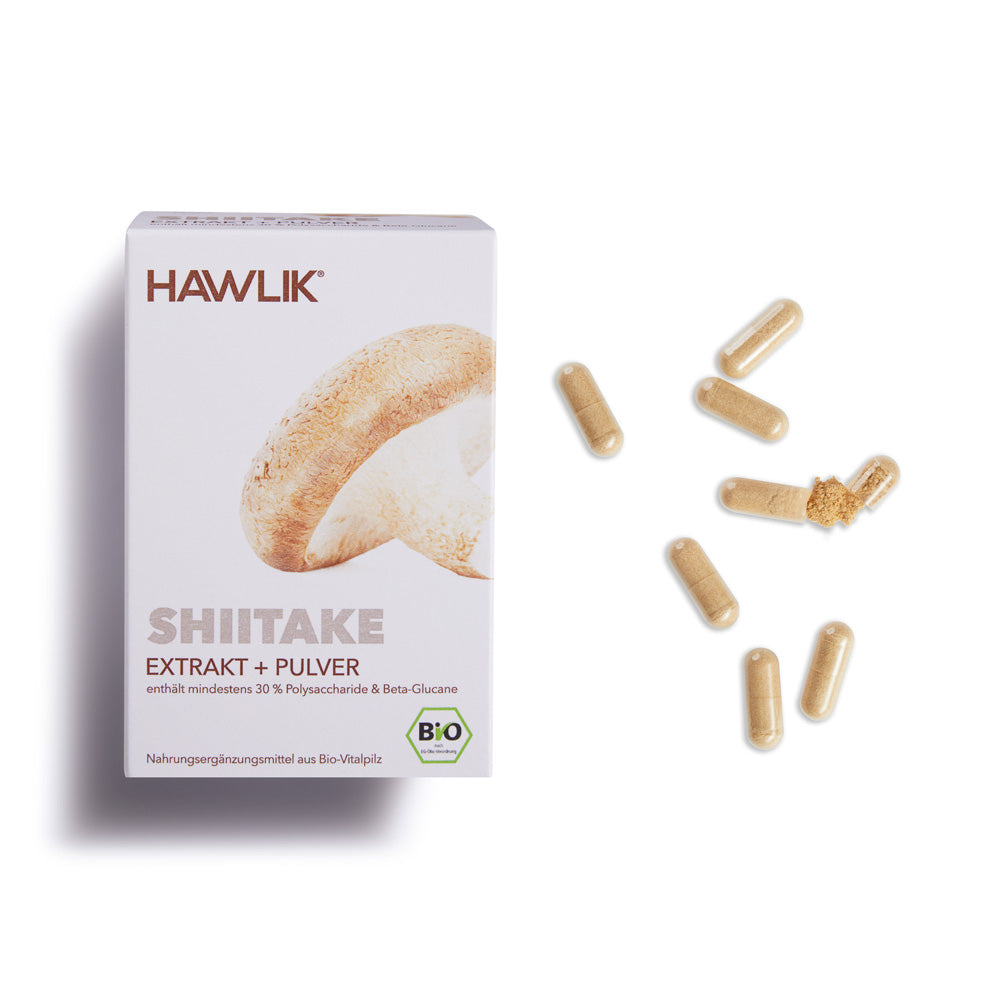 HAWLIK Shiitake Extrakt + Pulver Kapseln 60 Stück