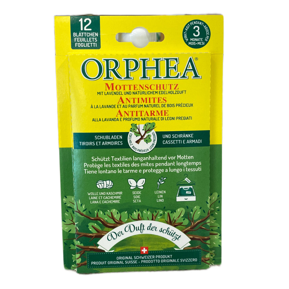ORPHEA Mottenschutz Blätter Edelholzduft 12 Stück