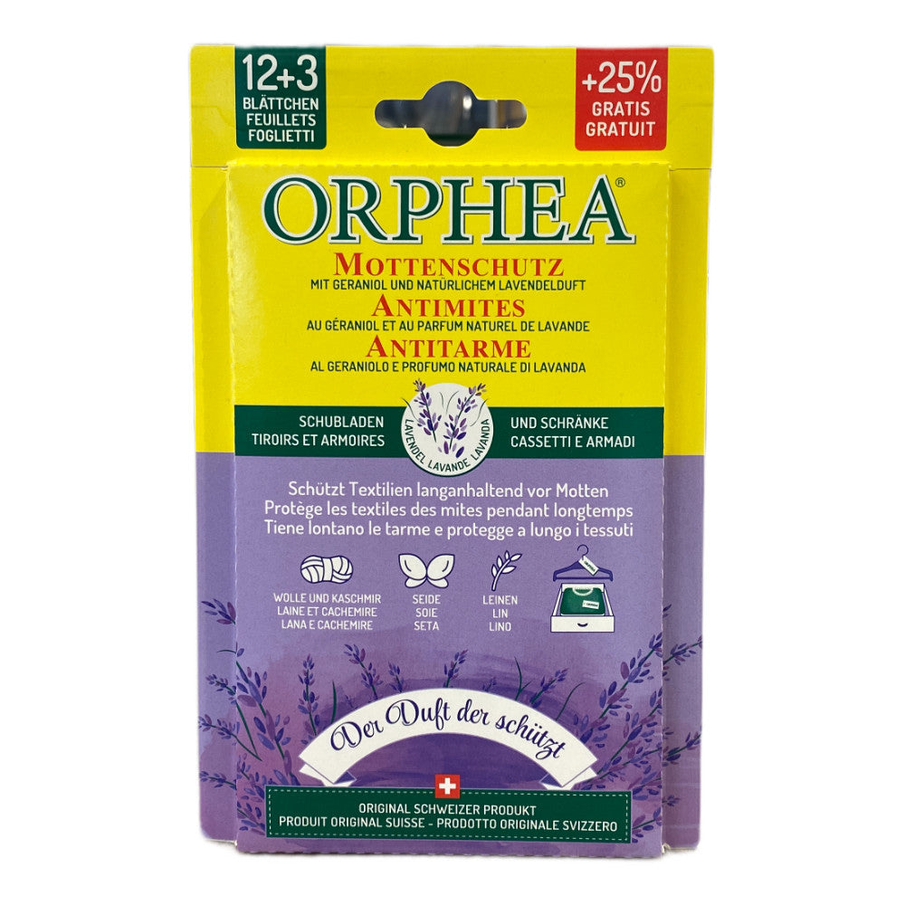 ORPHEA Mottenschutz Blätter Lavendel 15 Stück