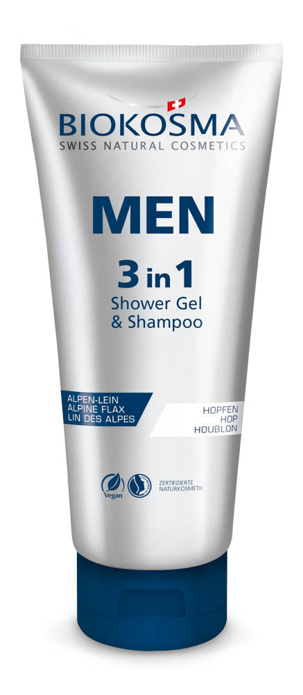 BIOKOSMA Men 3in1 Shampoo & Showergel Tube 200ml