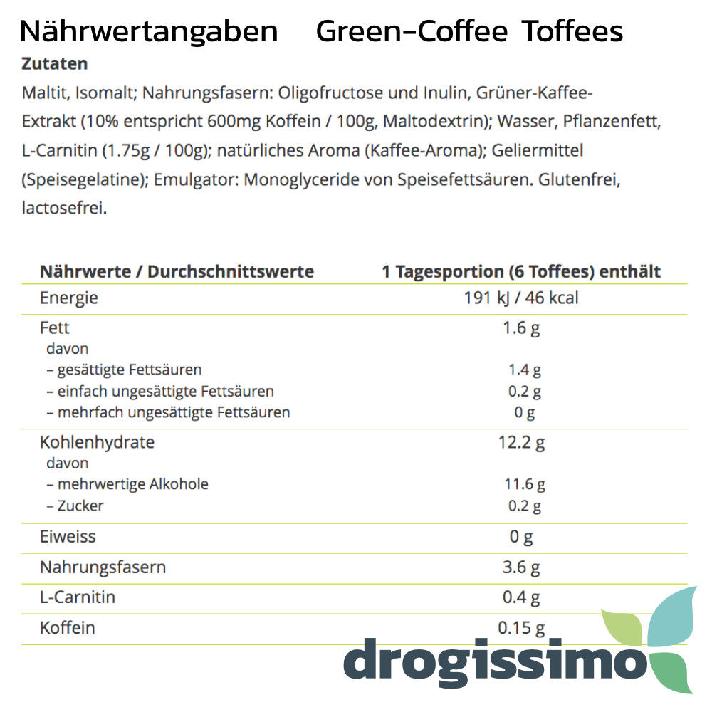ALPINAMED Green Coffee Toffees 120g