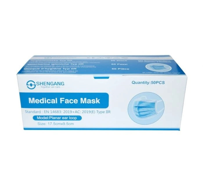 Shengang Medical Mask Typ IIR EN 14683 50 Stück Blau